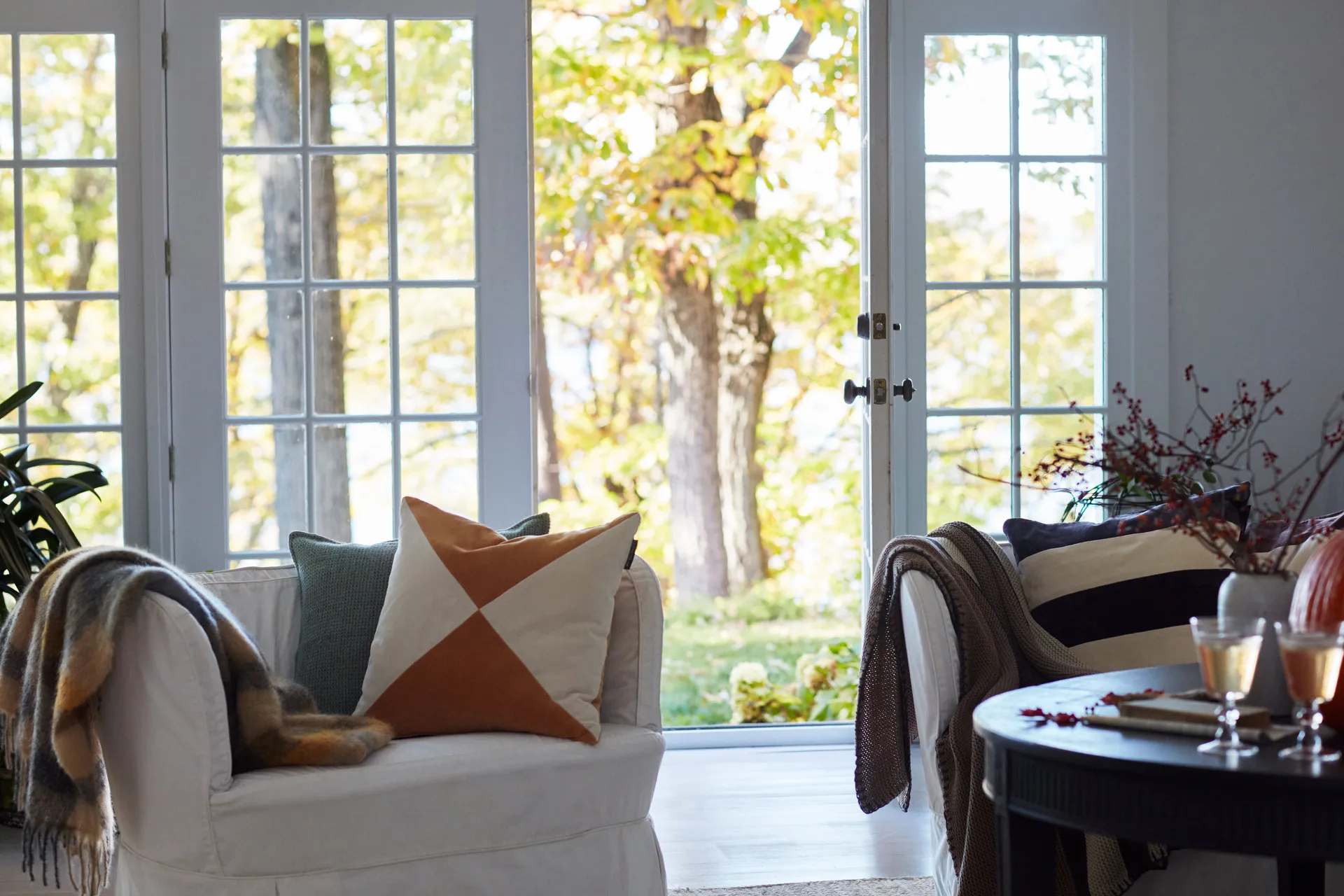 Structured Wool Cotton mix Kissenbezug 50x50cm, Green Lexington