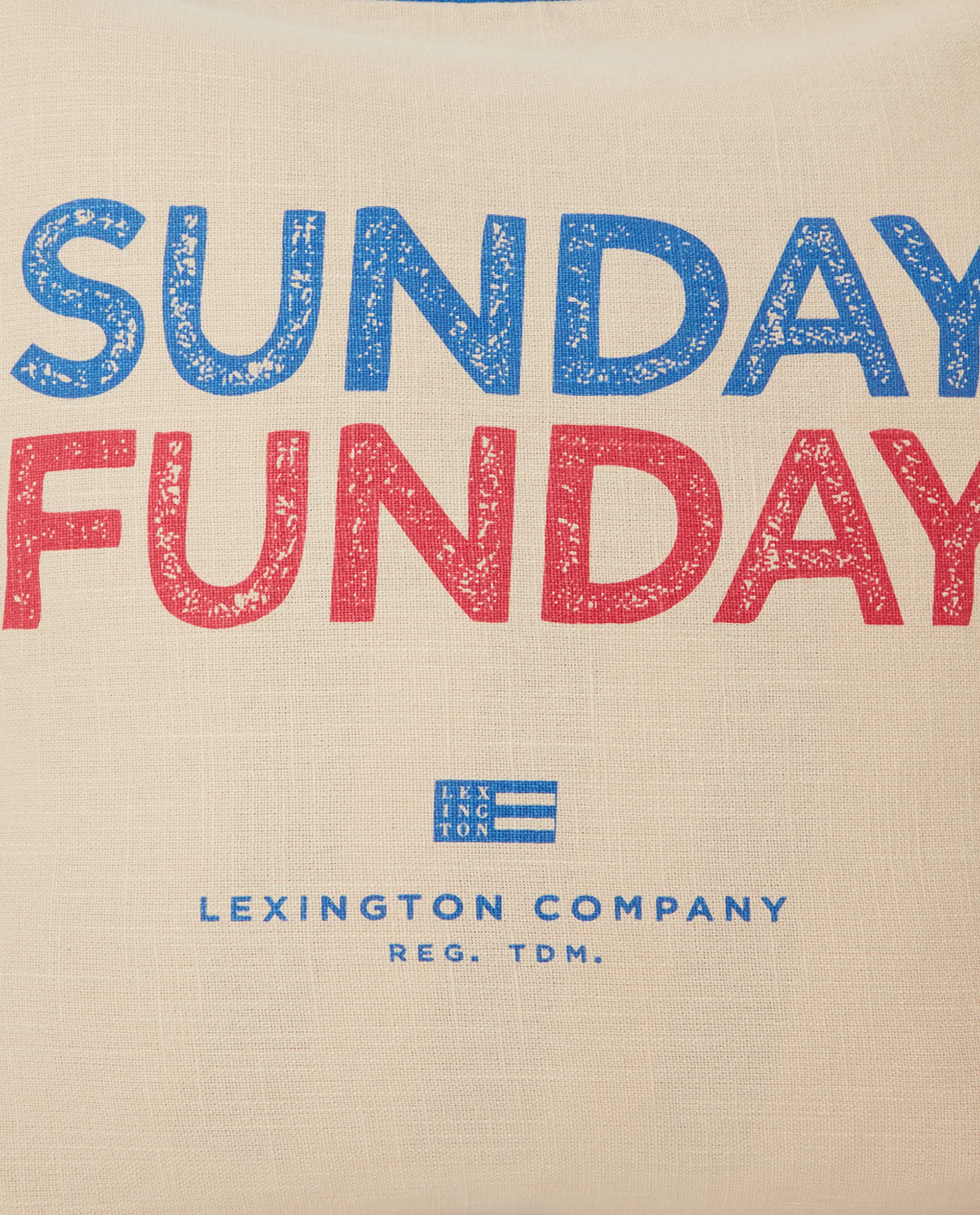 Sunday Funday Printed Kissenbezug 50 x 50cm, Beige-blau-rosa Lexington