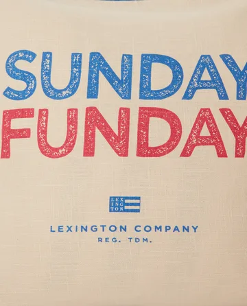Sunday Funday Printed Kissenbezug 50 x 50cm - Beige-blau-rosa - Lexington