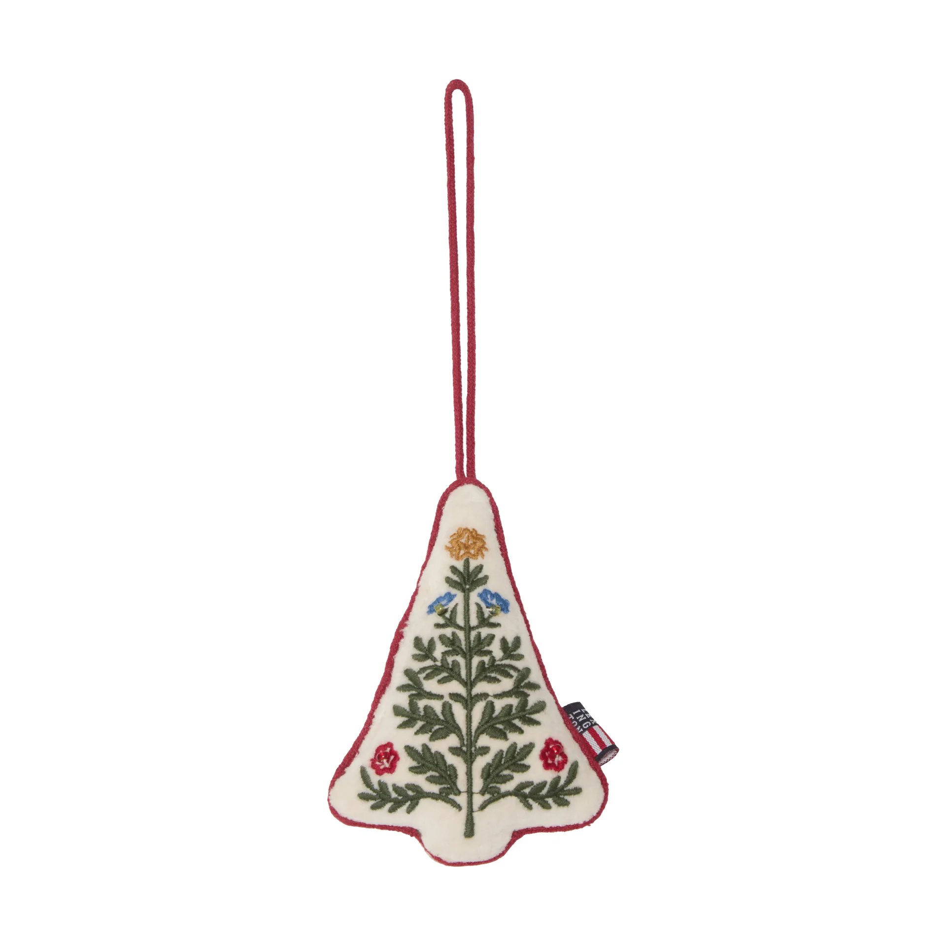 Tree Anhänger aus biologischer Samtbaumwolle für Weihnachten, Multi, 9x13x3 cm Lexington