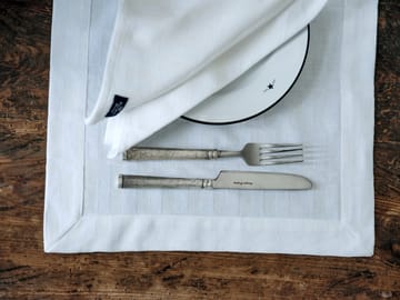 White Jacquard Cotton Serviette 50x50 cm. - Weiß - Lexington