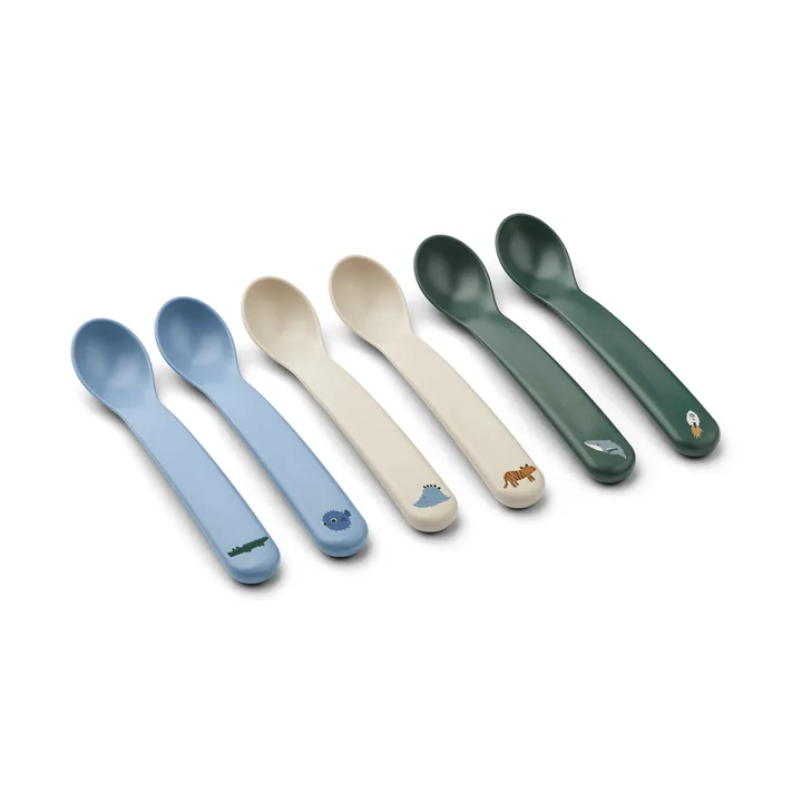 Auste Löffel 6er-Pack - Beach Blue Mix - Liewood