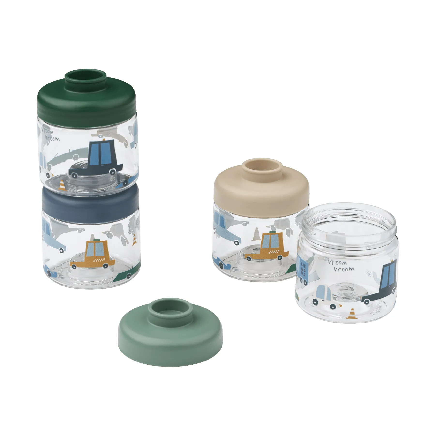 Dominique Babynahrungsbehälter 100 ml 4er-Pack, Cars-Sandy Liewood