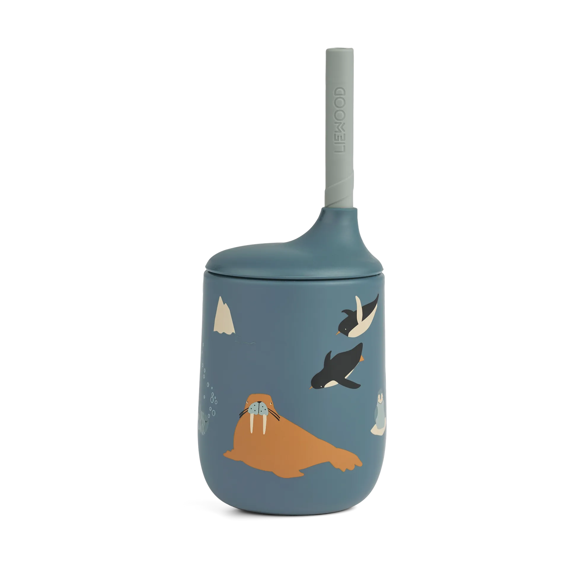 Ellis printed Sippy Cup Trinklernbecher mit Strohhalm 23 cl, Arctic Sea-Ocean view Liewood