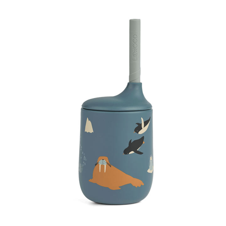 Ellis printed Sippy Cup Trinklernbecher mit Strohhalm 23 cl - Arctic Sea-Ocean view - Liewood