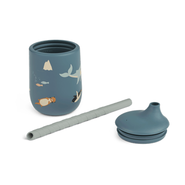 Ellis printed Sippy Cup Trinklernbecher mit Strohhalm 23 cl - Arctic Sea-Ocean view - Liewood