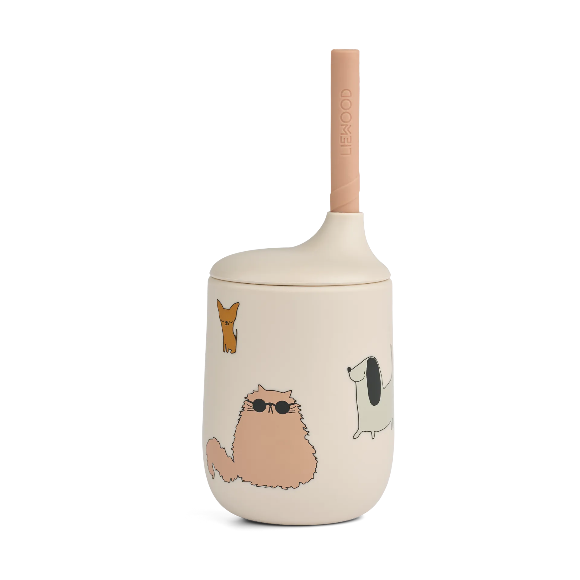 Ellis printed Sippy Cup Trinklernbecher mit Strohhalm 23 cl, Cats and Dogs-Sandy Liewood