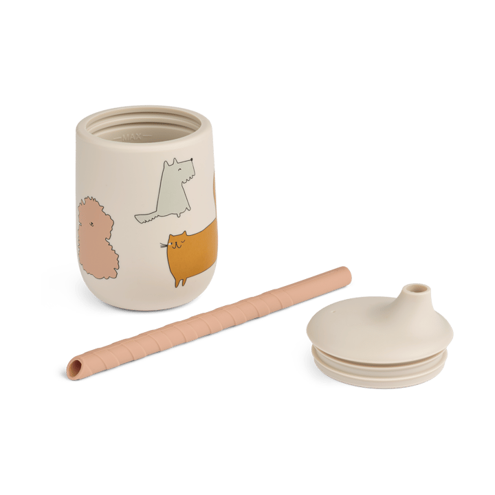Ellis printed Sippy Cup Trinklernbecher mit Strohhalm 23 cl, Cats and Dogs-Sandy Liewood