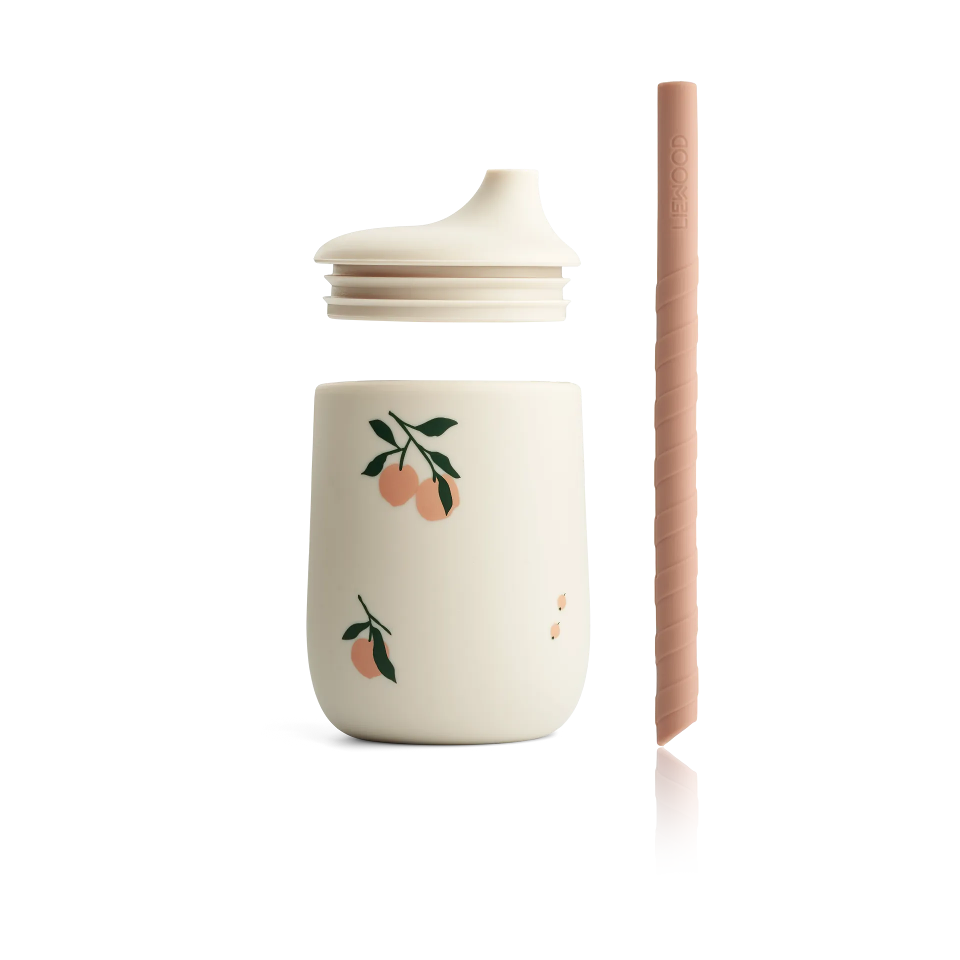 Ellis printed Sippy Cup Trinklernbecher mit Strohhalm 23 cl, Peach-Sea shell mix Liewood