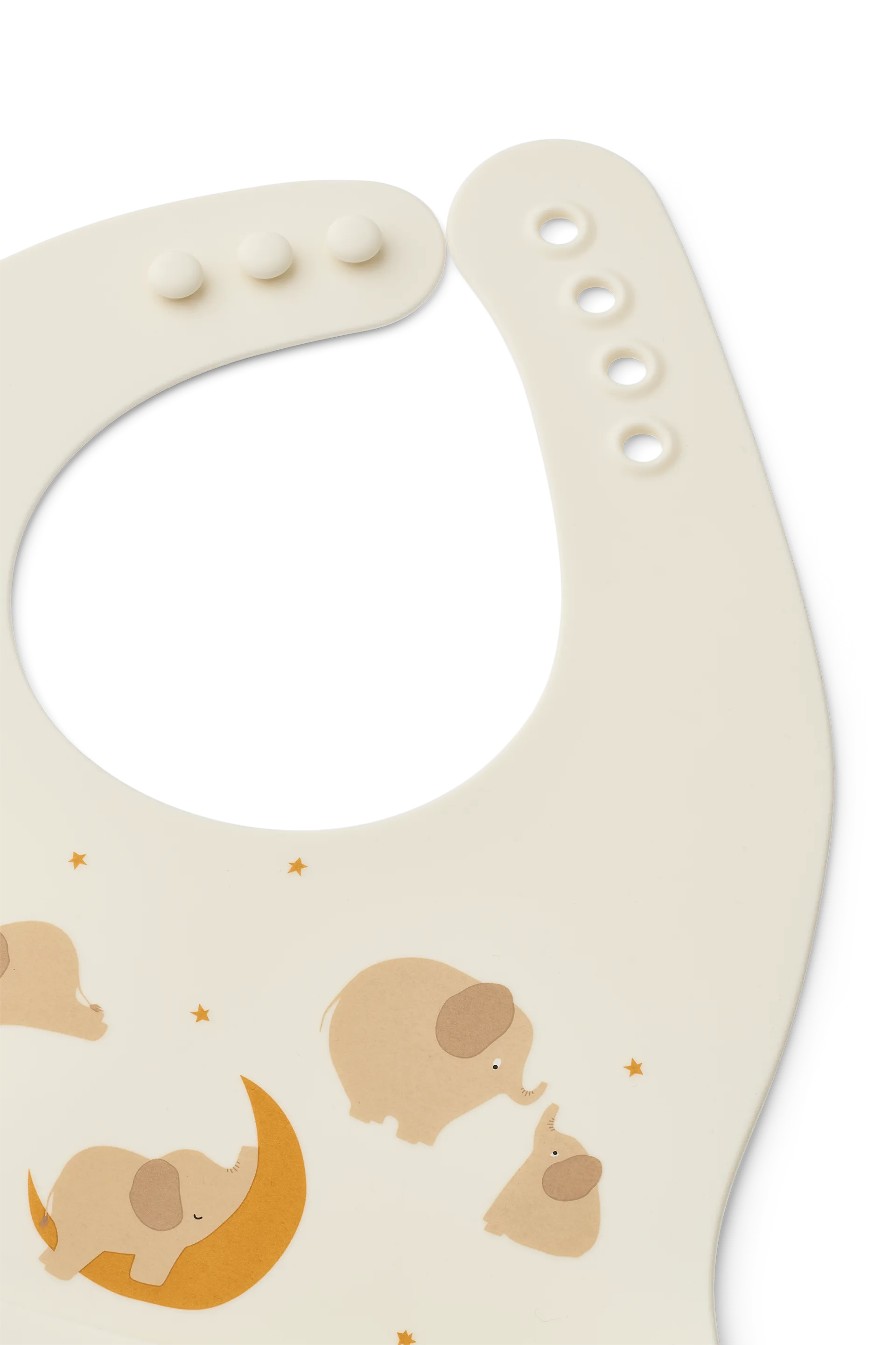 Ember bedrucktes Lätzchen 2-teilig, Elephant-Creme de la creme Liewood