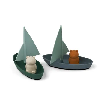 Ensley Badespielzeug Boote 2-teilig - Whale blue multi mix - Liewood