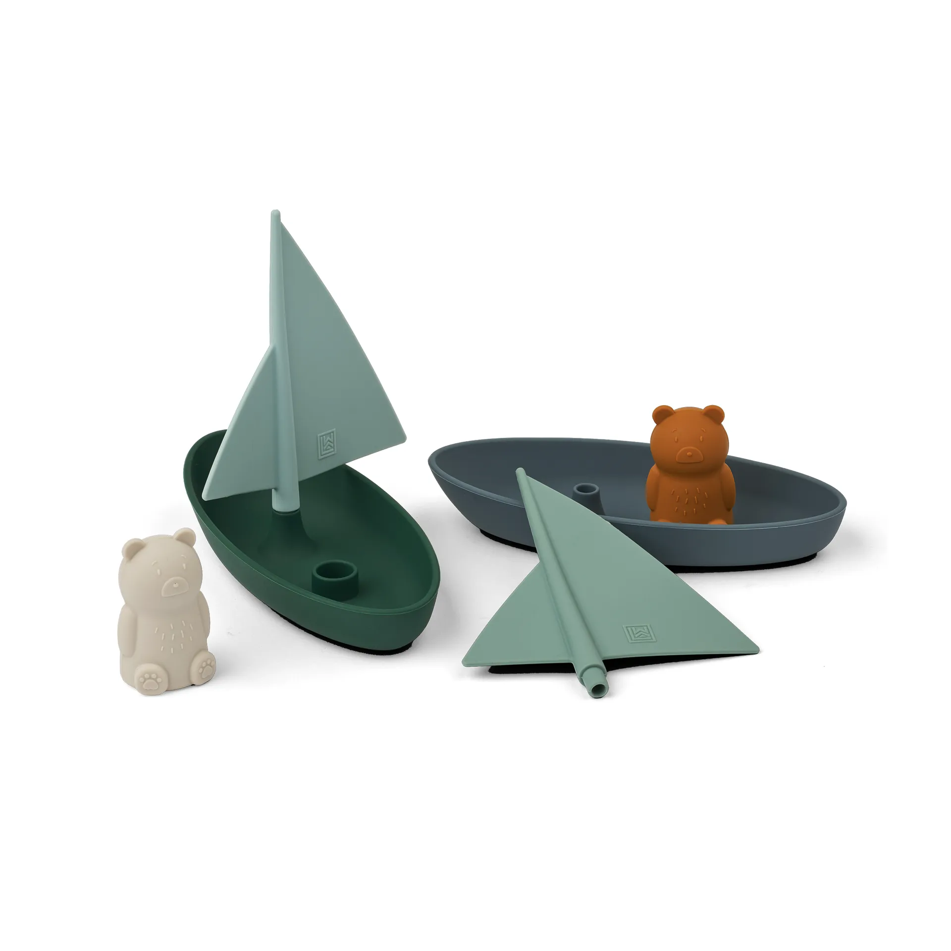 Ensley Badespielzeug Boote 2-teilig, Whale blue multi mix Liewood