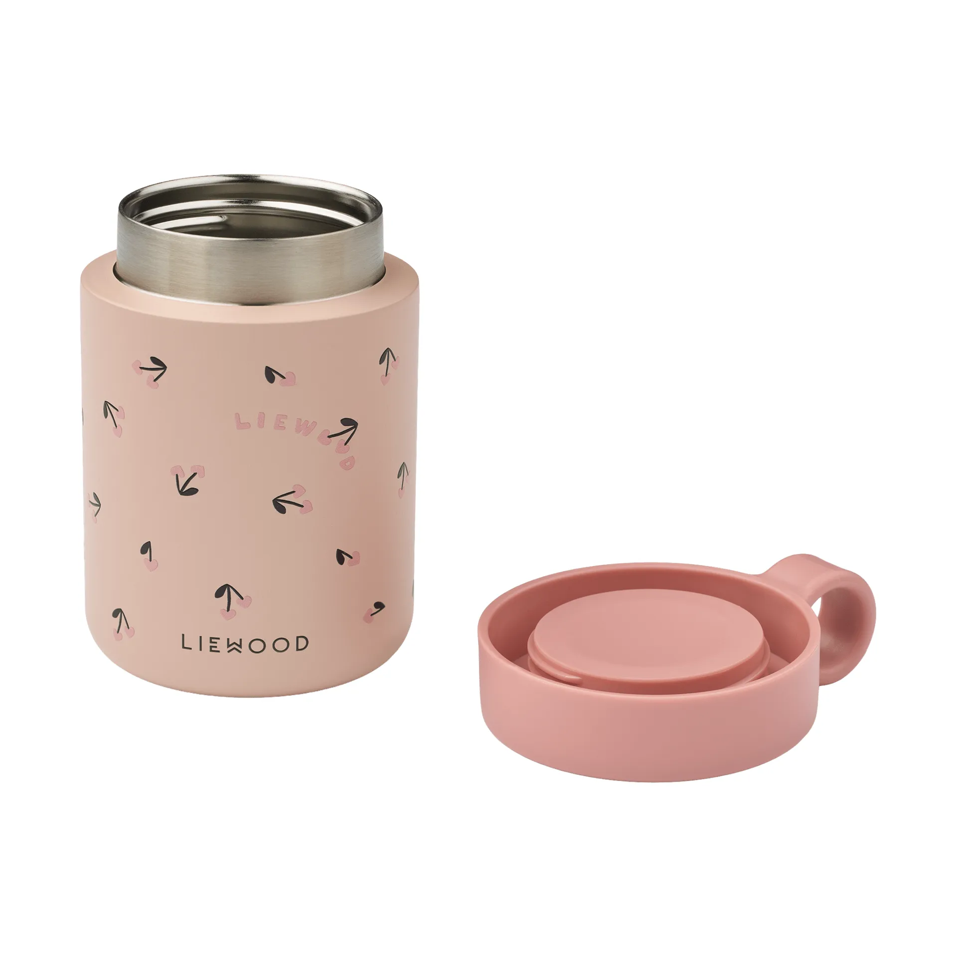 Kiani bedruckte Thermosflasche, Mini cherry heart-rosey Liewood