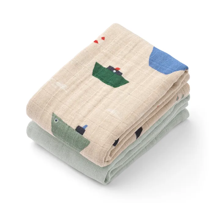 Lewis muslin Tuch 2er-Pack 65x65 cm - Sailing-dove blue mix - Liewood