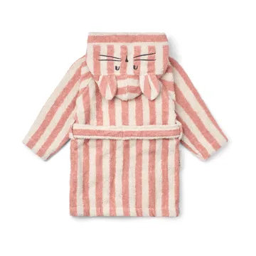 Lily Bademantel coral blush creme de la creme stripe - 1–2 Jahre - Liewood
