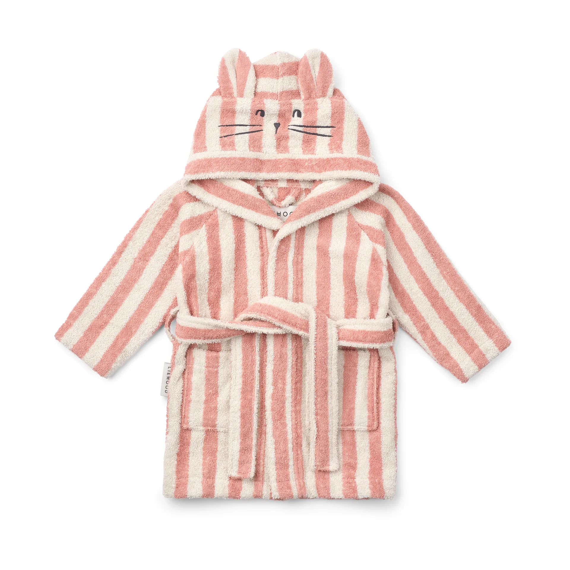 Lily Bademantel coral blush creme de la creme stripe, 5–6 Jahre Liewood