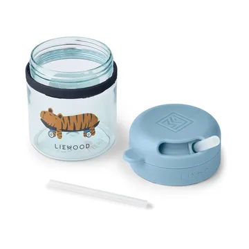 Pavia Becher mit Strohhalm 28 cl - Fun-beach blue - Liewood