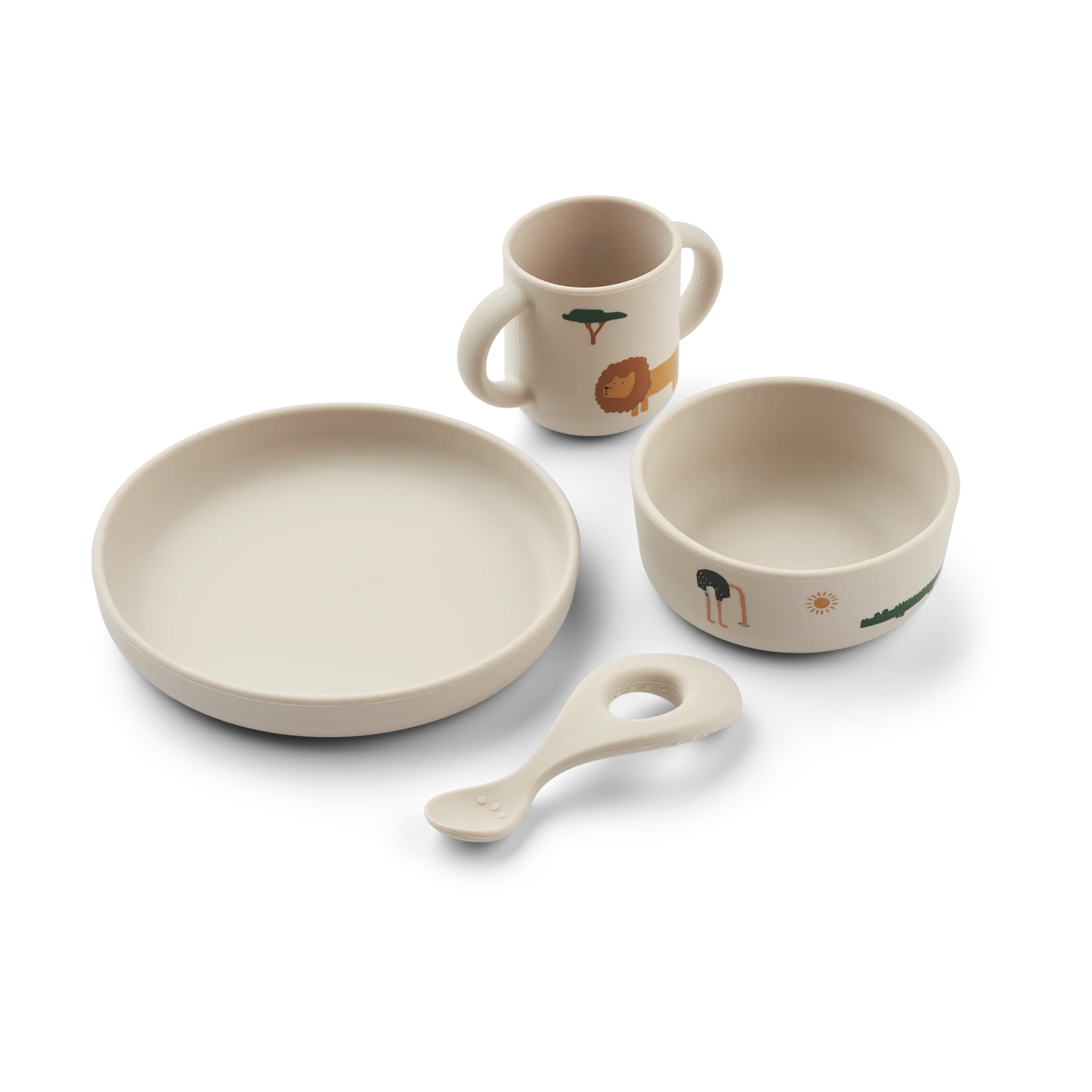 Vivi printed Geschirrset 4-teilig, Safari sandy mix Liewood