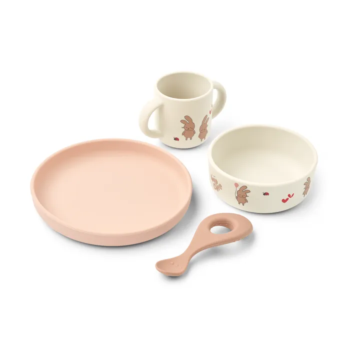 Vivi printed Geschirrset 4-teilig - Wild child/Rosey - Liewood