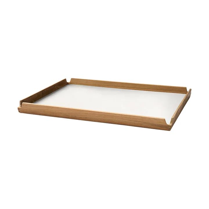Airy Teak-Tablett square L - Nupo pure white - LIND DNA