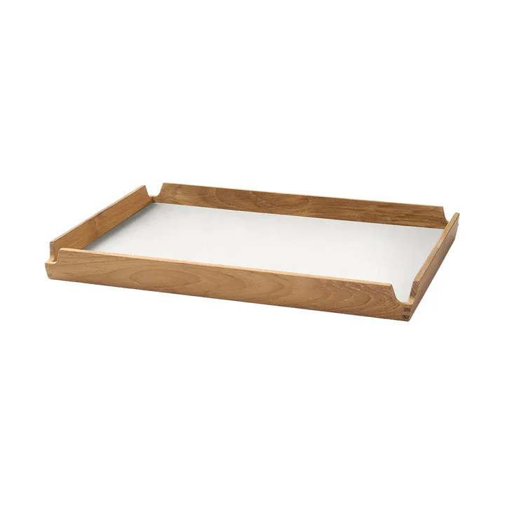 Airy Teak-Tablett square M - Nupo pure white - LIND DNA