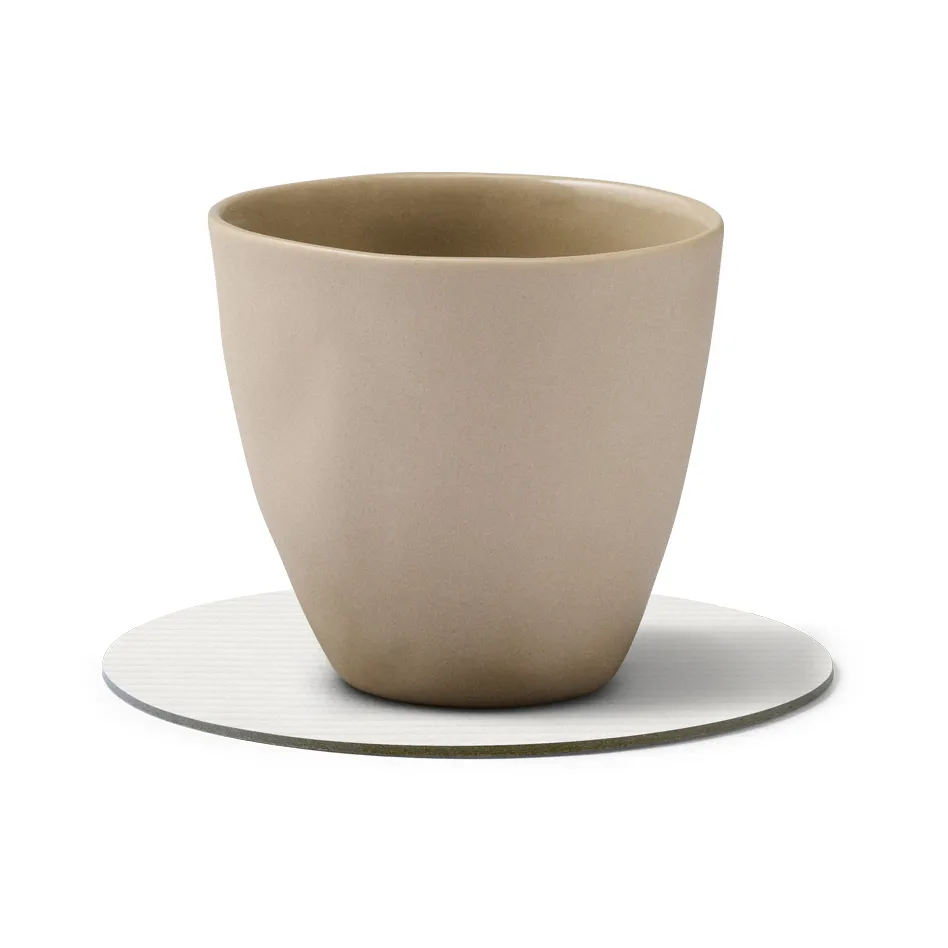 Corduroy Glasuntersetzer, Pure white, circle LIND DNA