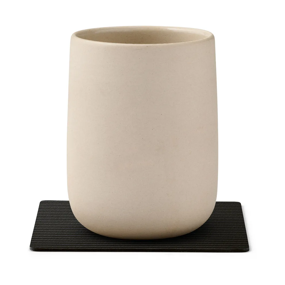 Corduroy Glasuntersetzer square, Black ink LIND DNA