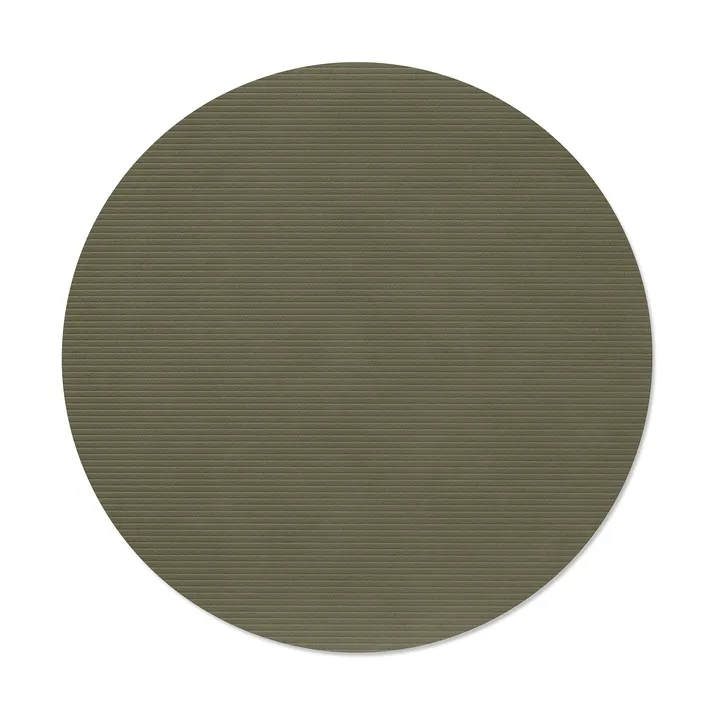 Corduroy Tischset - Army green, circle, L, Ø38 cm - LIND DNA