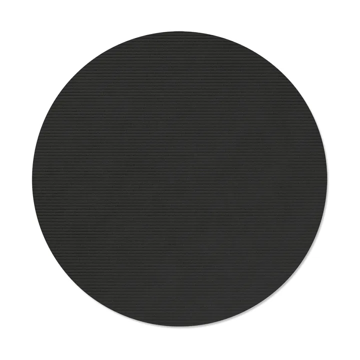 Corduroy Tischset - Black ink, circle, L, Ø38 cm - LIND DNA