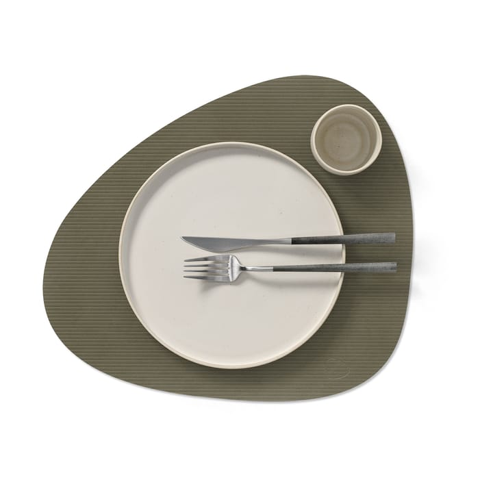 Corduroy Tischset curve L, Army Green LIND DNA