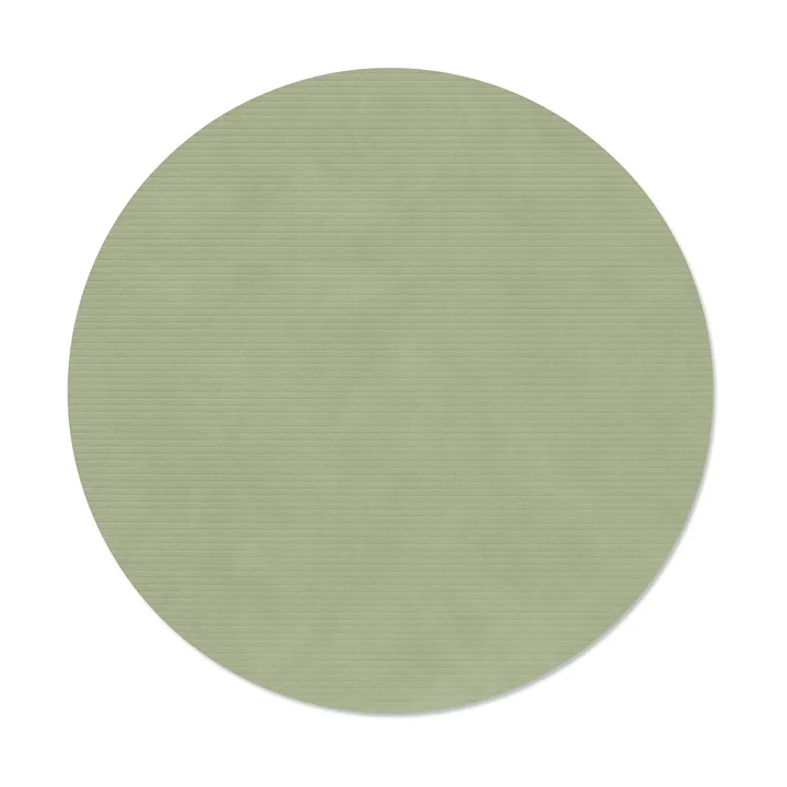 Corduroy Tischset - Olive green, circle, L, Ø38 cm - LIND DNA