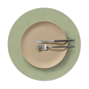 Corduroy Tischset - Olive green, circle, L, Ø38 cm - LIND DNA