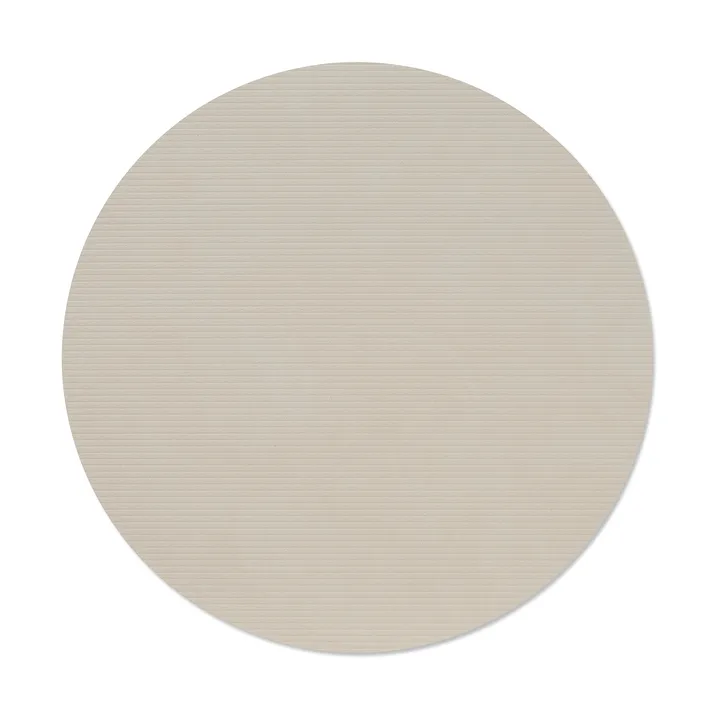 Corduroy Tischset - Oyster white, circle, L, Ø38 cm - LIND DNA