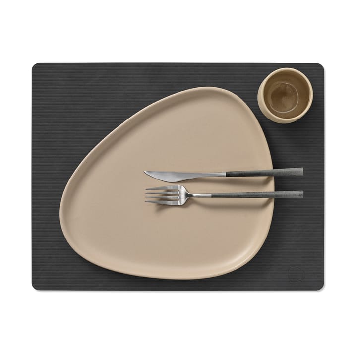 Corduroy Tischset square L, Black LIND DNA