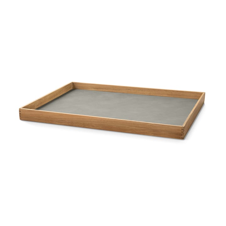 Even Teak-Tablett square L, Nupo light grey LIND DNA