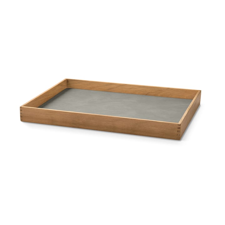 Even Teak-Tablett square M, Nupo light grey LIND DNA