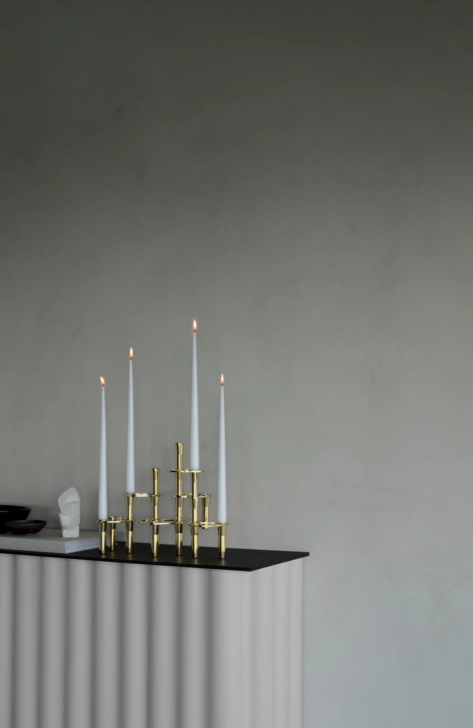 Lind Curve kombinerbarer Kerzenhalter 24K vergoldet, Single LIND DNA