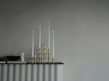 Lind Curve kombinerbarer Kerzenhalter 24K vergoldet - Triple - LIND DNA
