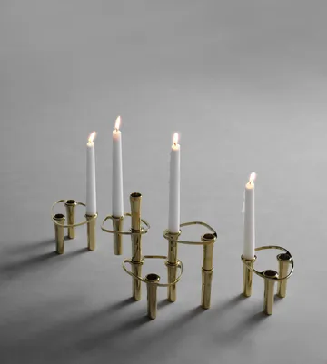 Lind Curve kombinerbarer Kerzenhalter 24K vergoldet - Triple - LIND DNA