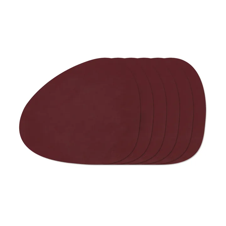 Nupo Curve Tischset - Burgunderrot, 6er-Pack - LIND DNA