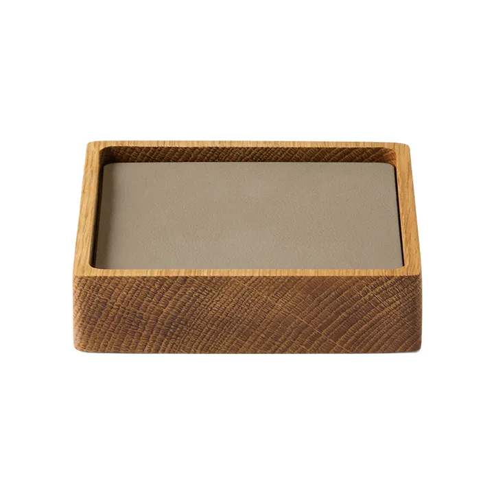 Wood Box Glasuntersetzer Set - Nature-oak, quadratisch, S, Nupo clay brown, 9-teilig - LIND DNA