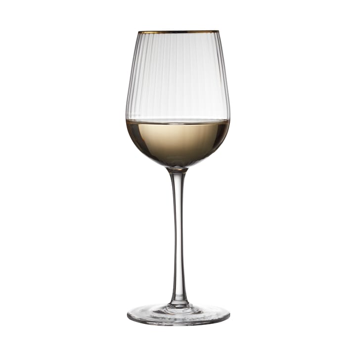 Palermo Gold Weißweinglas 30 cl 4er Pack, Klar-gold Lyngby Glas