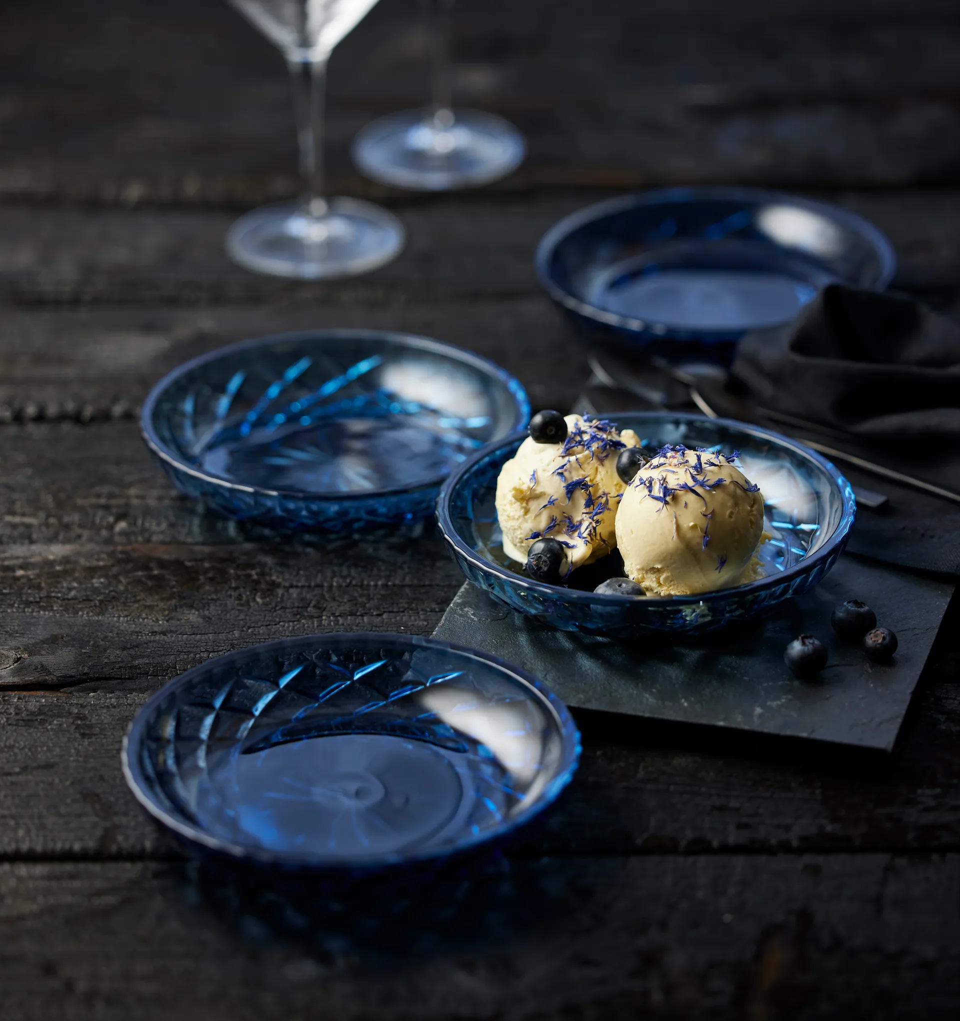 Sorrento kleiner Teller Ø16cm 4er Pack, Blau Lyngby Glas