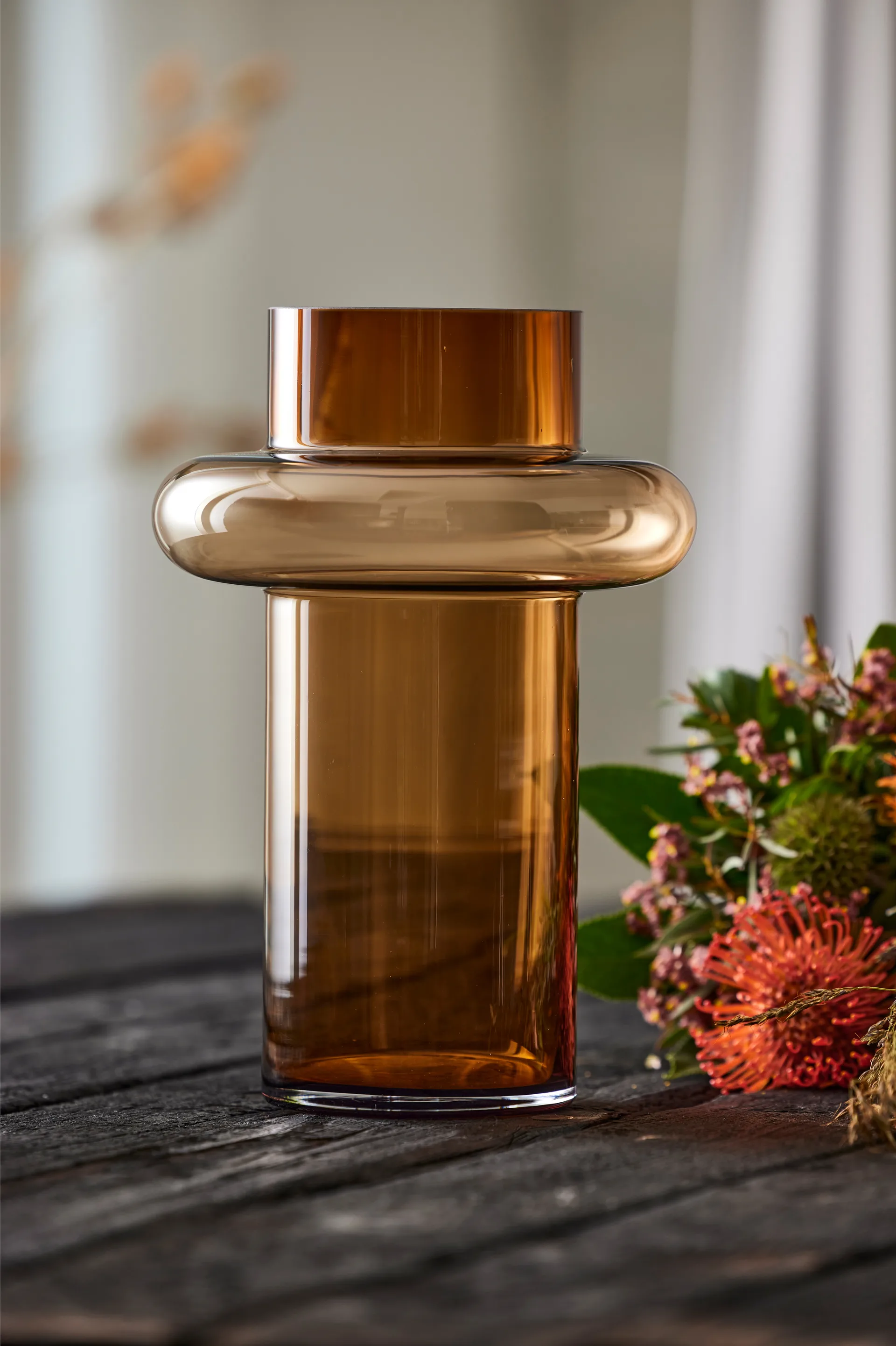 Tube Vase Glas 30cm, Amber Lyngby Glas