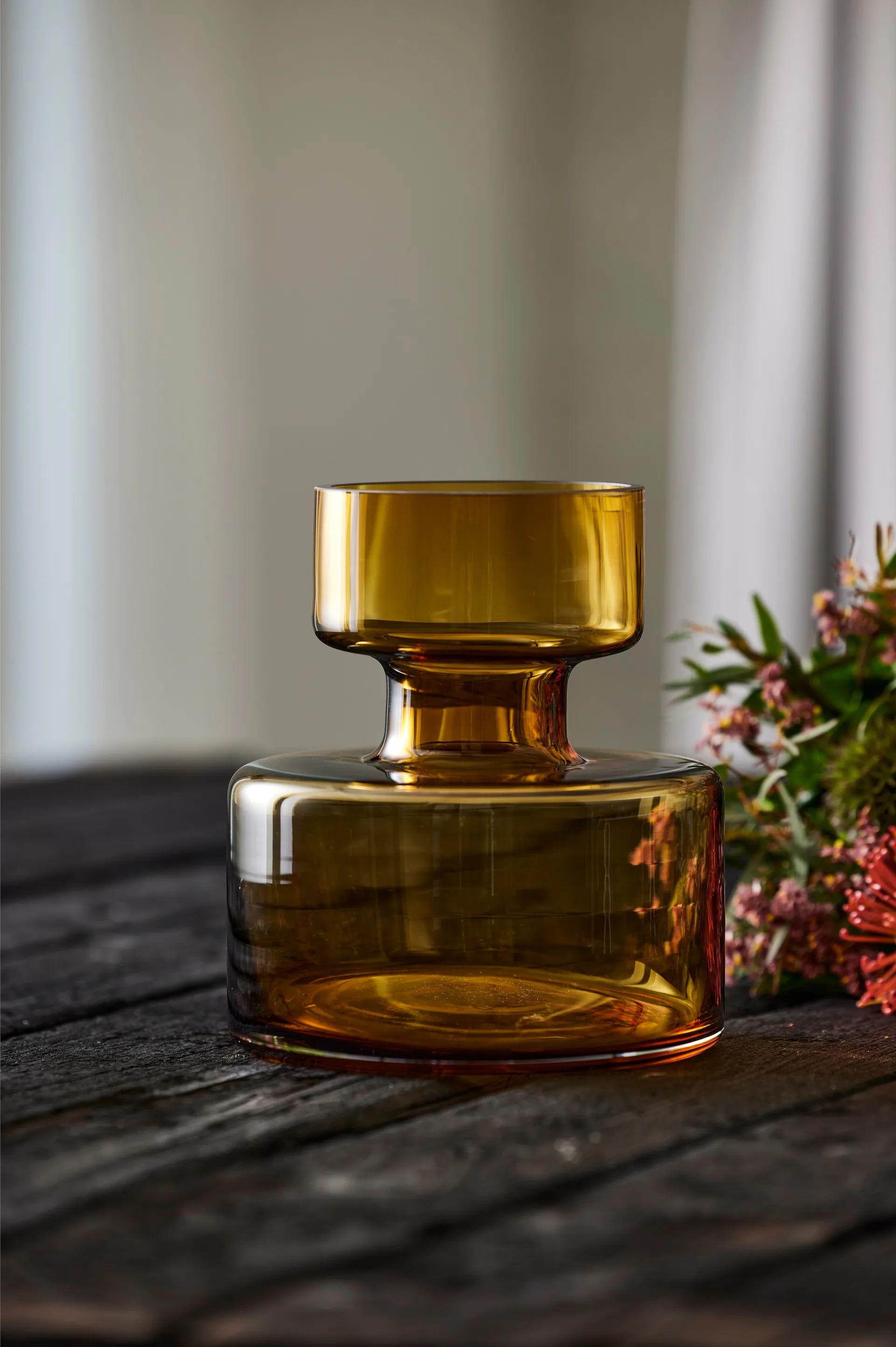 Tubular Vase Glas 20cm, Amber Lyngby Glas
