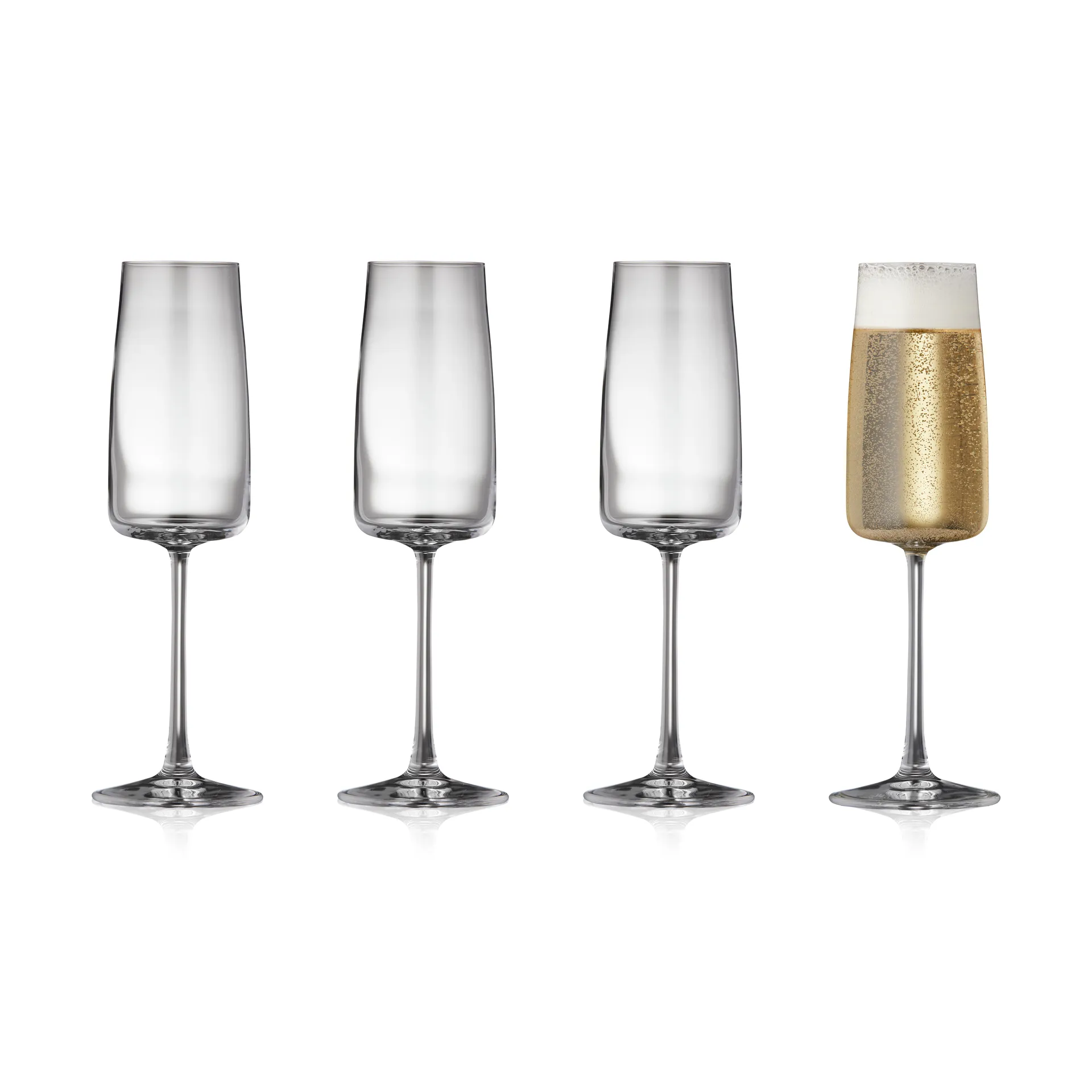 Zero Champagnerglas 30 cl 4er Pack, Kristall Lyngby Glas