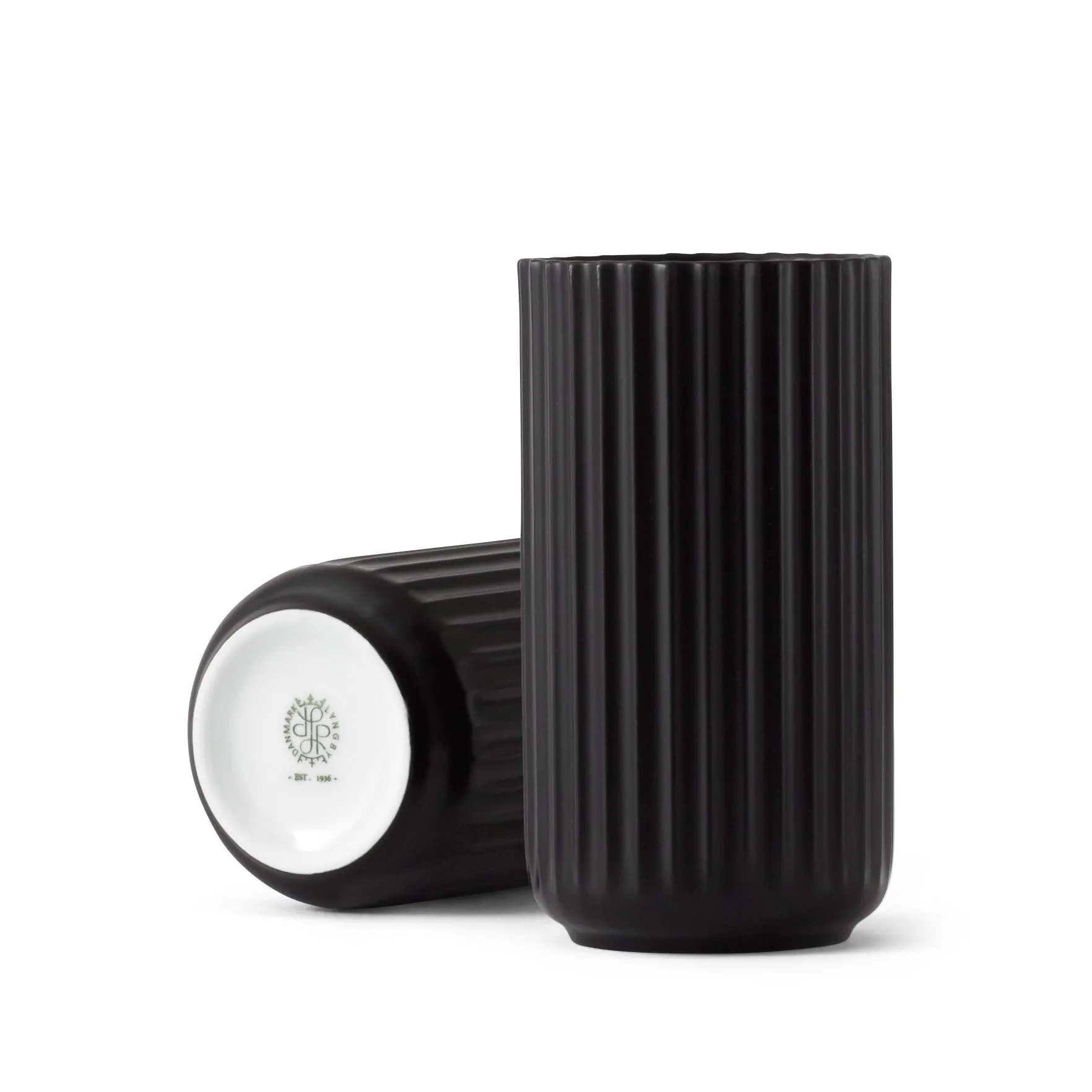 Lyngby Vase schwarz matt, 15cm Lyngby Porcelæn