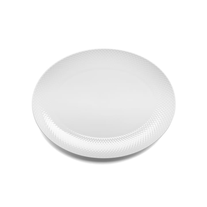 Rhombe ovaler Servierteller 35x26,5 cm, Weiß Lyngby Porcelæn