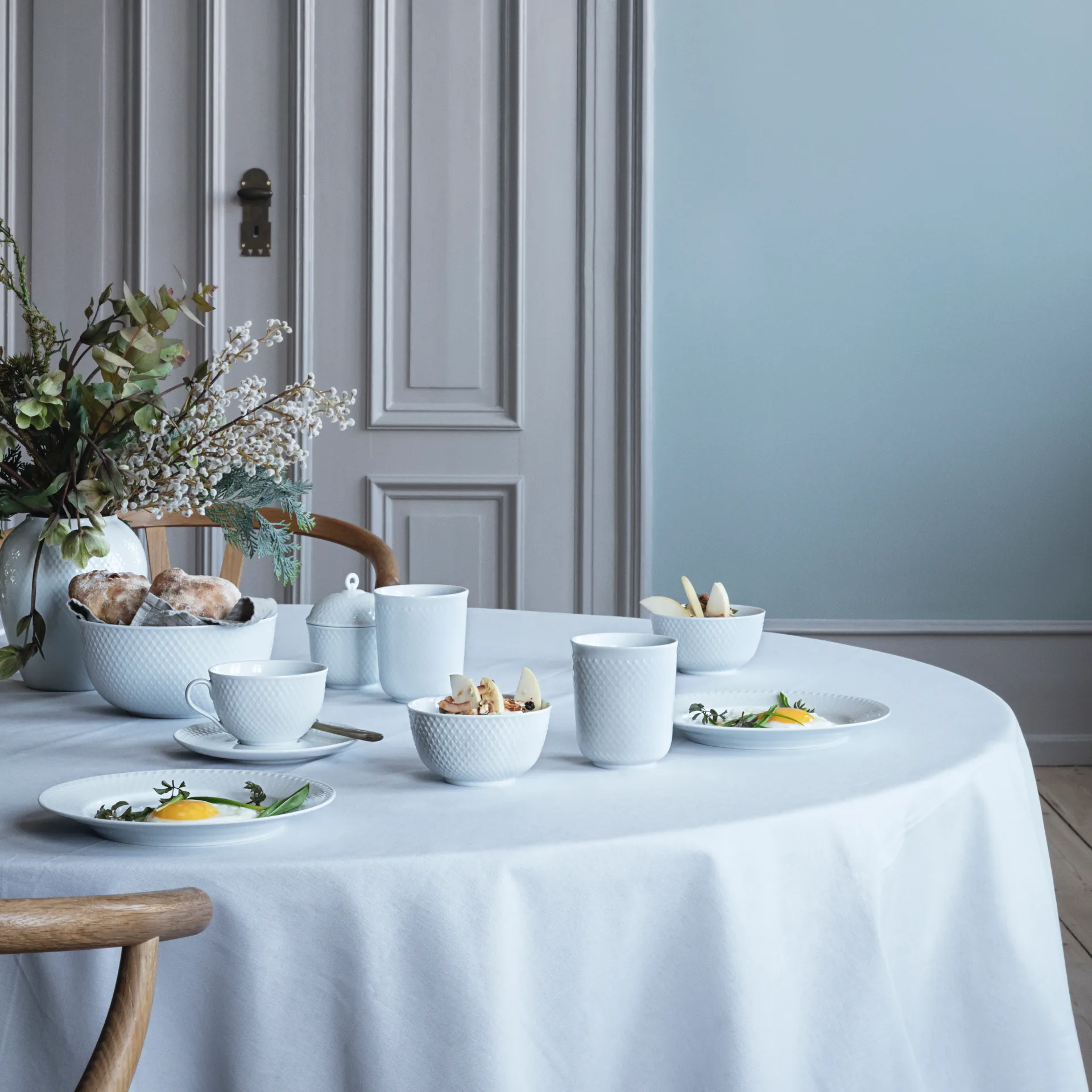 Rhombe Servierschale Ø17,5cm, Weiß Lyngby Porcelæn