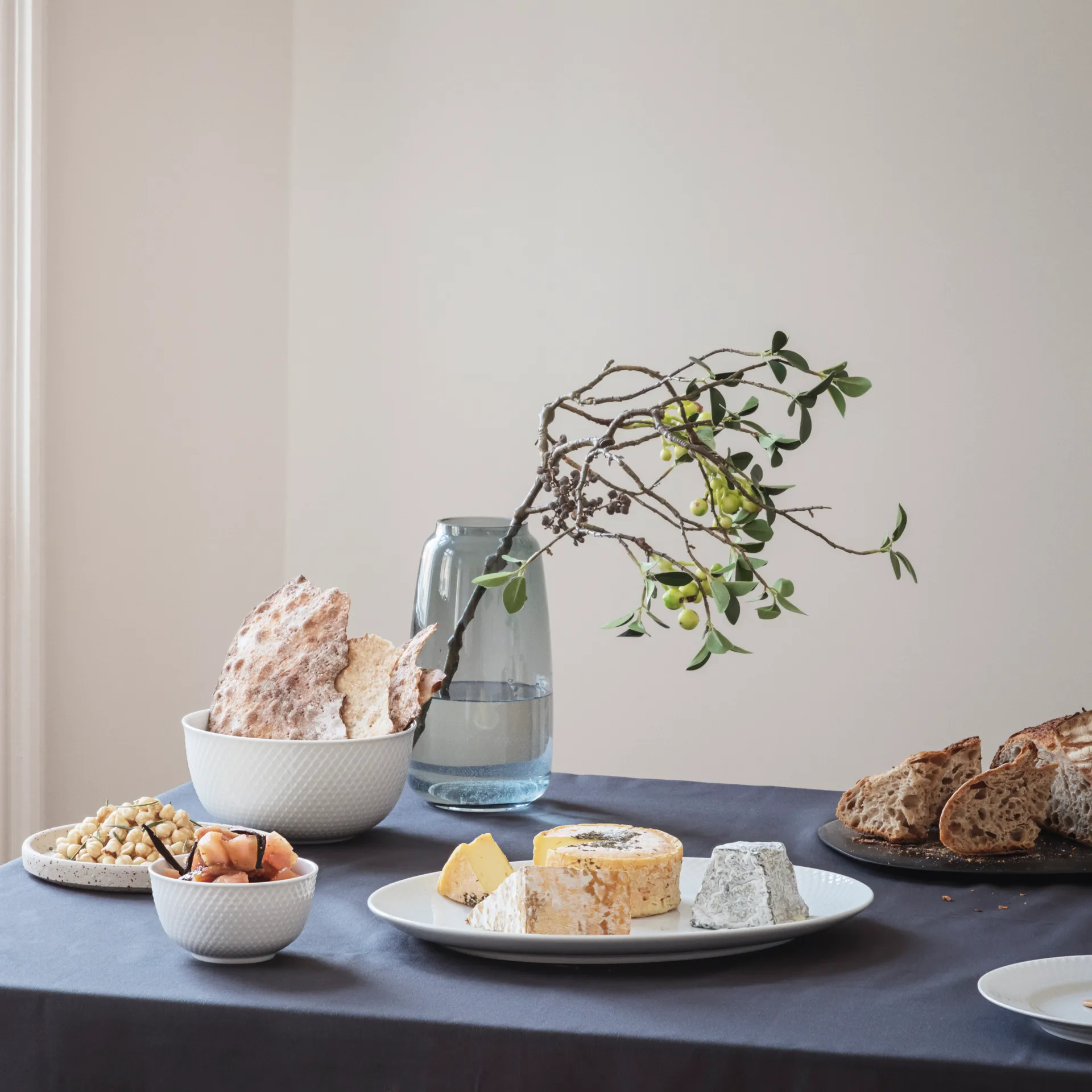 Rhombe Servierschale Ø17,5cm, Weiß Lyngby Porcelæn